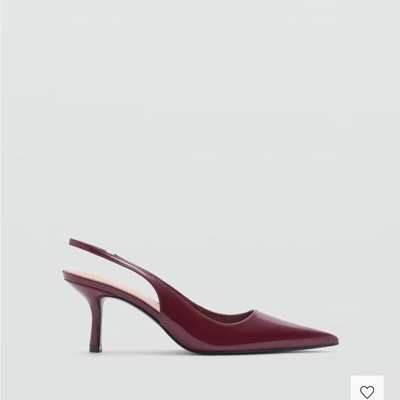 MANGO Burgundy Red Slingback Heels - Picture 3 of 9